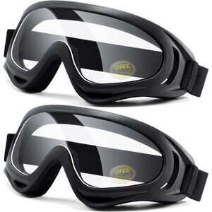 Motorcycle Goggles 2 Pack-ATV Dustproof Dirt Bike Goggles for Ski Racing